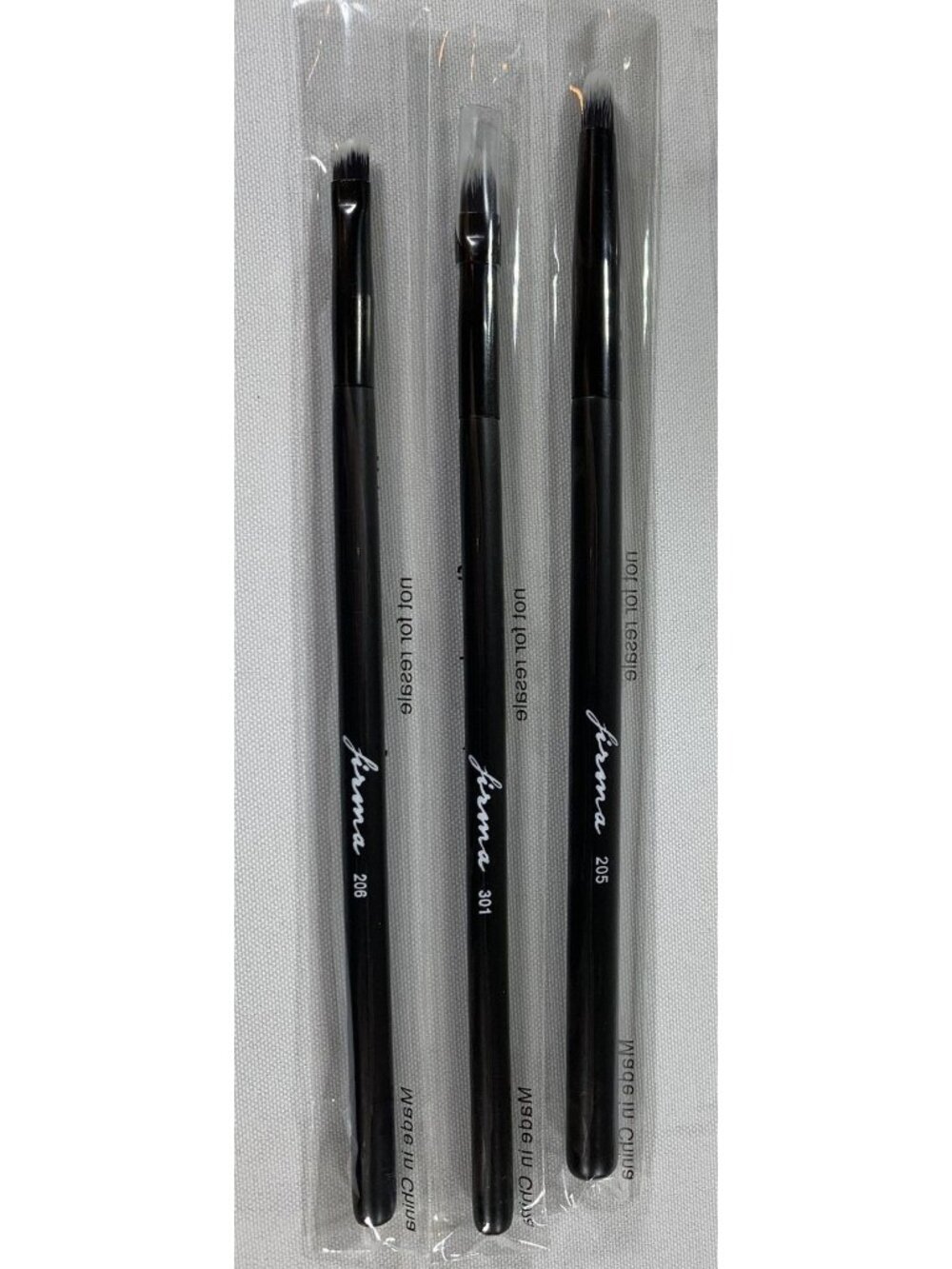 Firma Beauty Eye Makeup Brush 3 Pc Set Precision Blending Detail 205/301/206 NEW